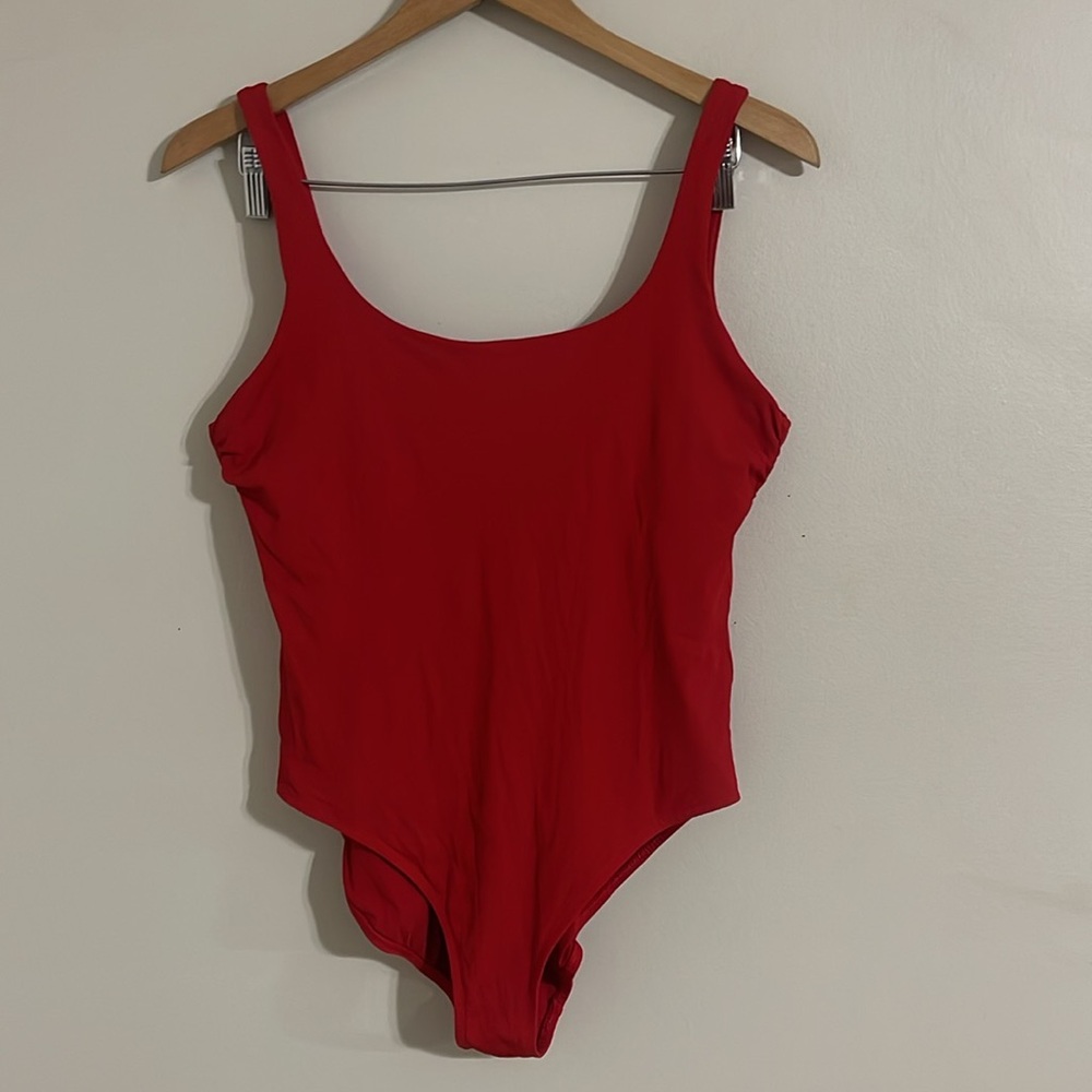 Athleta CLOUDBREAK RIB SCOOP ONE PIECE SWIMSUIT Large petite